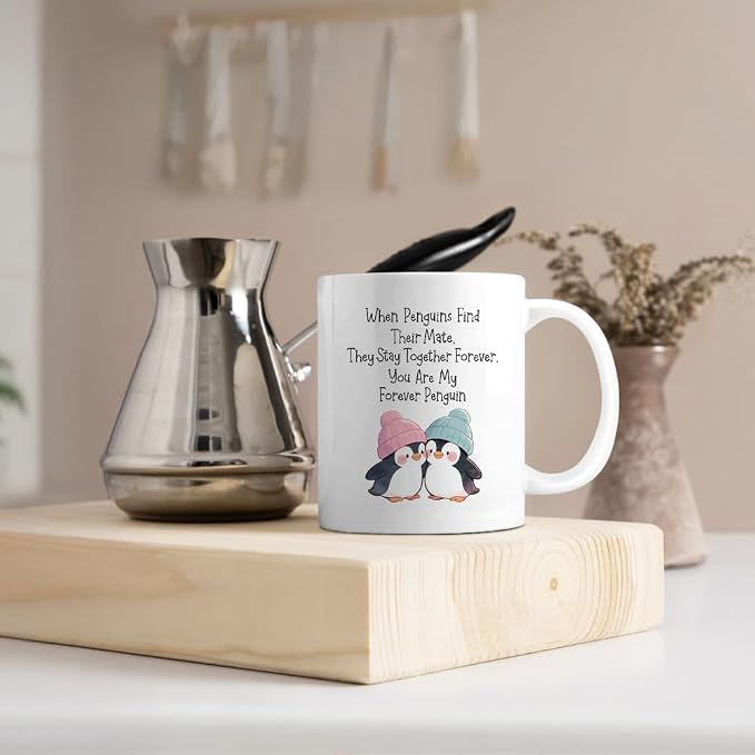 You Are My Forever Penguin 11oz Double-Sided Ceramic Mug, Funny Penguin Coffee Mug for Lover, Christmas Thanksgiving Gifts for Wife Husband, Valentine's Day Anniversary Mug for Couple Soulmate - Image 4