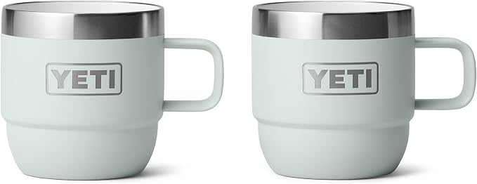 YETI Rambler 6 oz Stackable Mug, Stainless Steel, Vacuum Insulated Espresso/Coffee Mug, 2 Pack by Unknown