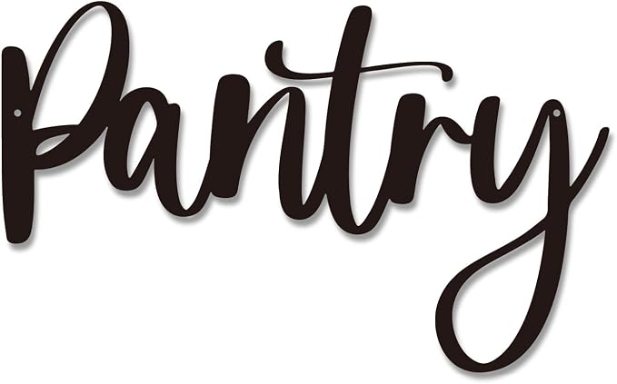 Pantry Word Sign Metal Wall Decor - 16 x 9.78" Pantry Decor for Home Kitchen Restaurant Coffee Shop Store Farmhouse Wall Decor (16 inches) by Monlyey