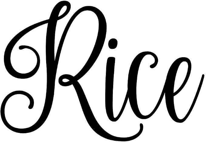 Rice 3w x 2h Label | Kitchen Pantry Organization | Die Cut Vinyl Decal | Black Fancy Font (Sticker Only) by MinglewoodTrading