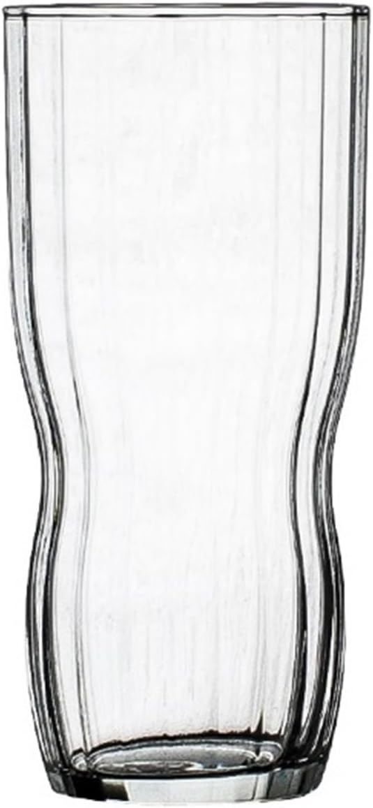 Tea Cup Clear Lead-free Drinking Glasses Ribbed Glassware Water for Cocktails(Large) by Unknown