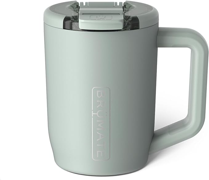 BrüMate Müv - 15oz 100% Leak Proof Insulated Coffee Mug with Handle & Lid - Stainless Steel Coffee Travel Mug - Double Walled Coffee Cup (Sage) by Br%C3%BCMate