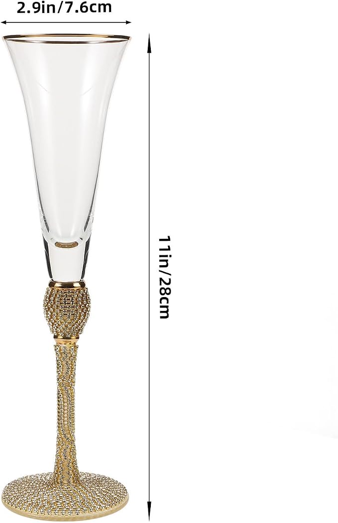 Elegant Sparkling Wine Glass Flute, Glass, Refined Party Cocktail Cup | Easy to Clean, Built to Last, Unique Design, Wedding Flutes, Cocktail Glassware - Image 2