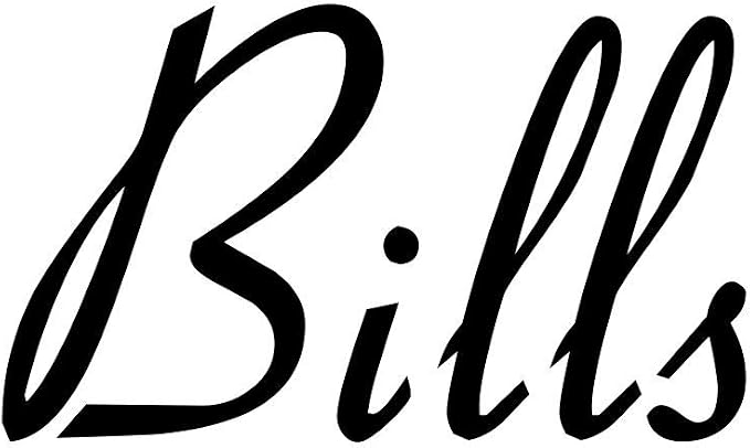 Bills 3w x 1.5h Label | Home Kitchen Organization | Die Cut Vinyl Decal | Black Retro Font (Sticker Only) by MinglewoodTrading