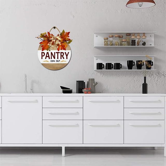 Farmhouse Pantry Sign Rustic Wood Pantry Wall Decor Motivational Motto Prints Kitchen Pictures Art with Solid Wood Frame for House Kitchen Ready to Hang 11" - Image 3
