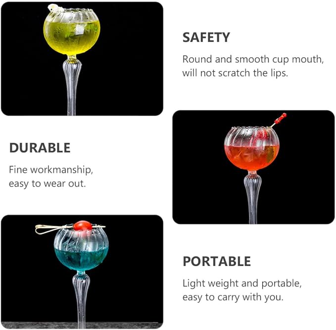 Creative Portable Cocktail Glass Wine Cup, Lightweight round Glassware with Simple Generous Style, Multifunctional Drinking Glass for Home Bar and Party Use - Image 5