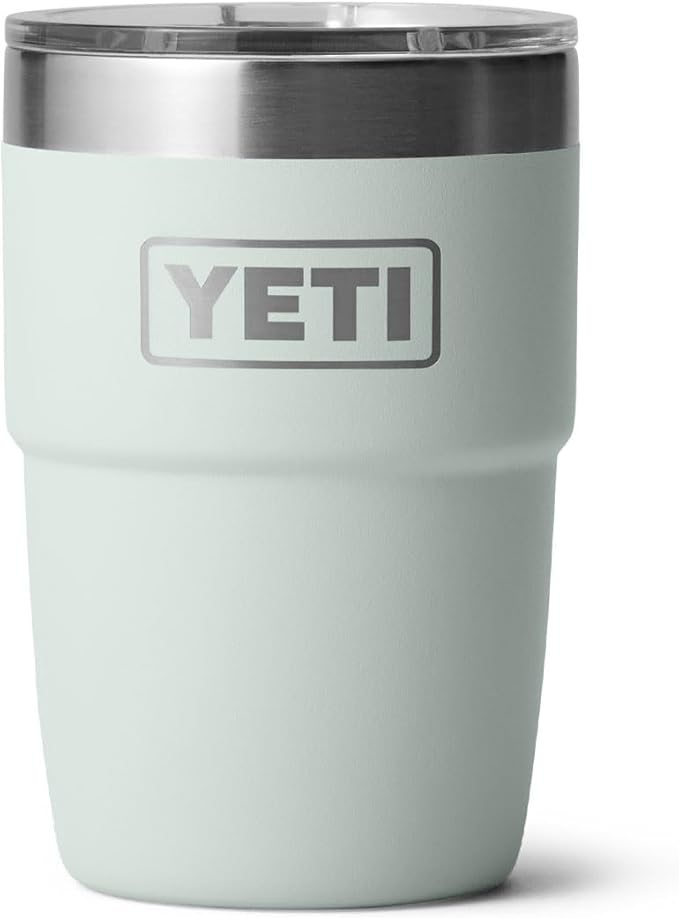 YETI Rambler 8 oz Insulated Coffee Mug with Lid - Stackable Double-Wall Vacuum Insulated Coffee Cup - DuraSip Ceramic Lining - Barista-Friendly Design - Stainless Steel - Dishwasher Safe by YETI