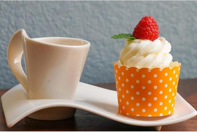 Paper Baking Cups (Polka Dots), Greaseproof Disposable Cupcake Liners (Orange, Large Cups (50-Pack)) - Image 3