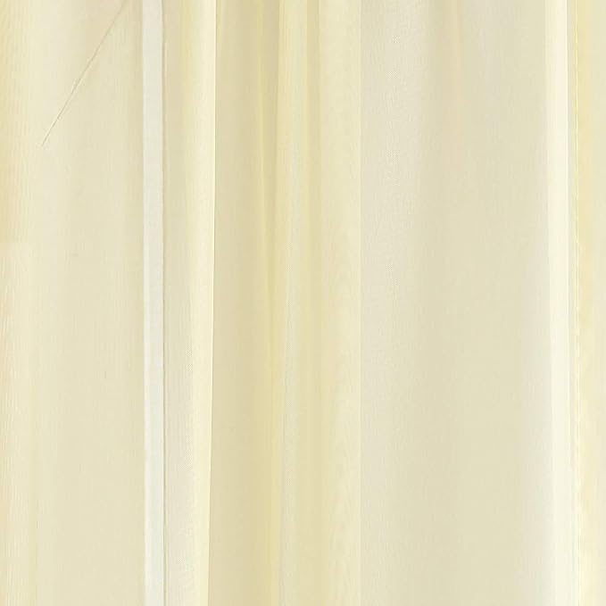 Warm Home Designs 55 x 288 Light Yellow Sheer Window Scarf. AM Yellow 288" | Extra Long Window Scarves Valances are Great As Wedding Arch Draping Fabric, Bed Canopy Or for Decorative Project. - Image 2