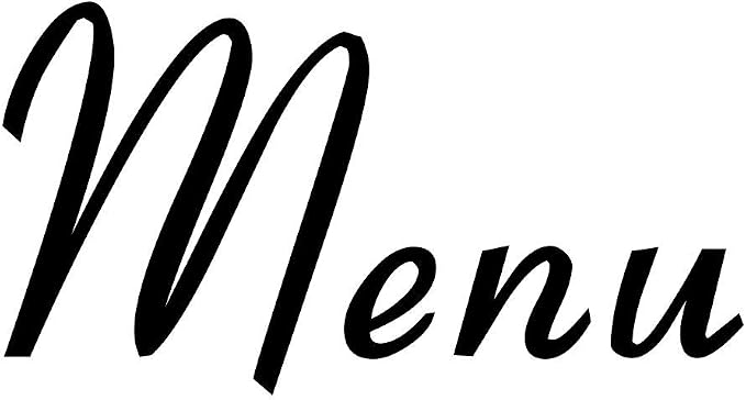 Menu 3w x 1.5h Label | Home Organization | Die Cut Vinyl Decal | Black Retro Font (Sticker Only) by MinglewoodTrading