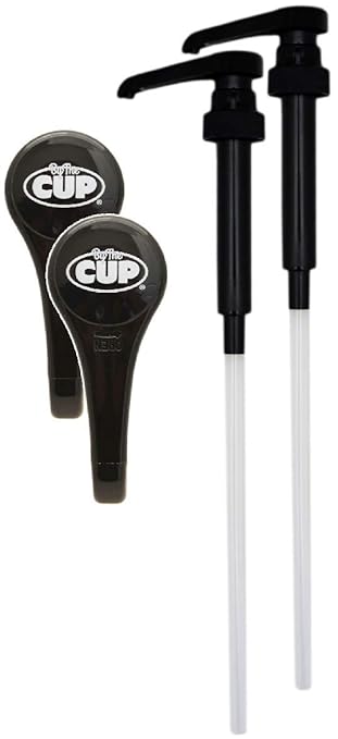 By The Cup Universal Black Coffee Syrup Pump (Pack of 2) - Fits Upouria, Torani Syrups, Davinci, Monin (1L Plastic Only), and Jordan's Skinny Syrups