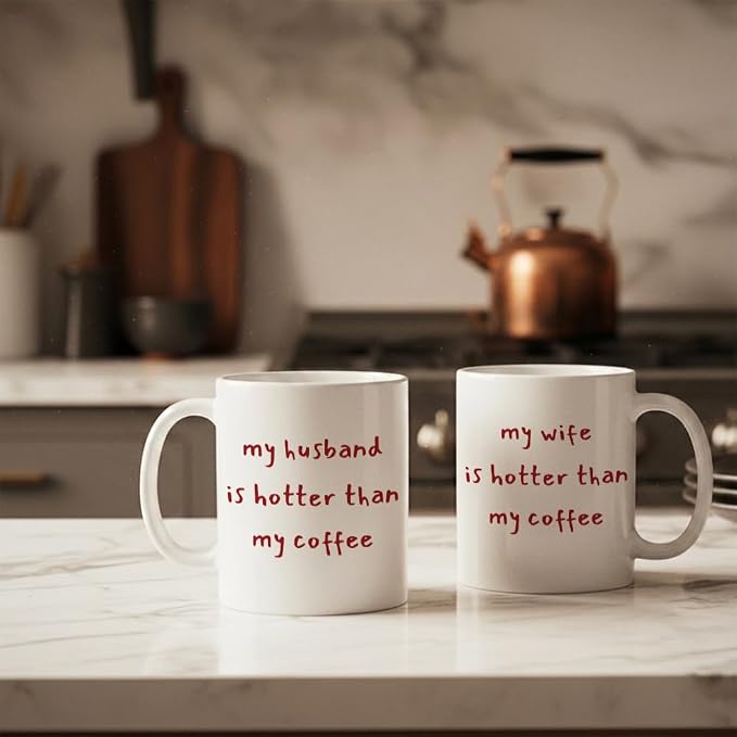 Funny Husband & Wife Coffee Mugs Set 11oz, Couple Gifts for Husband & Wife | Novelty Wedding Anniversary Mug Gift for Couple Him Her, Mr & Mrs Gifts - Image 3
