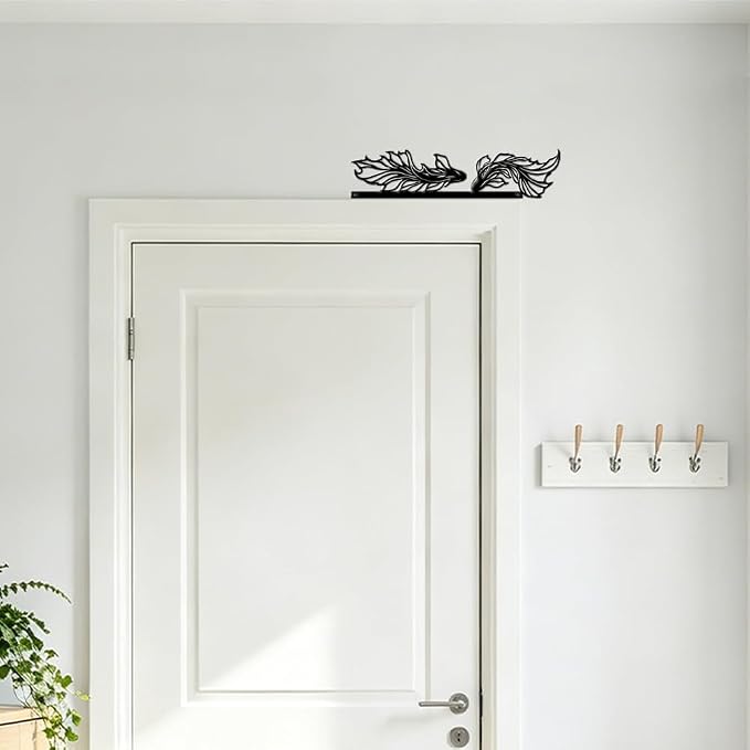 COMBLOOM Door Topper Sign Wall Art Decor, 11.8"x2.76" Metal Unique Hanging Above Door Frame Corner Accent for Home Living Room Front Door Hallway Bedroom Bathroom Entryway - Image 3