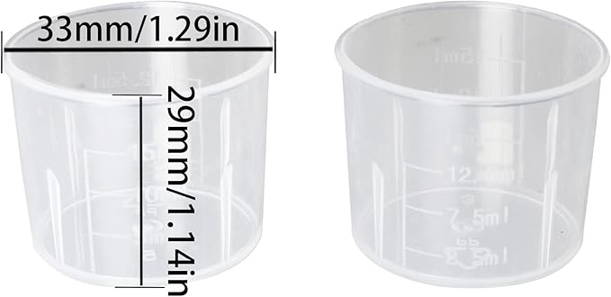 20PCS 15ml Graduated Plastic Measuring Cups Measuring Cup Graduated Beaker Clear Scale Cups Liquid Measuring Mixing Cups for Lab Kitchen Liquids Transparent