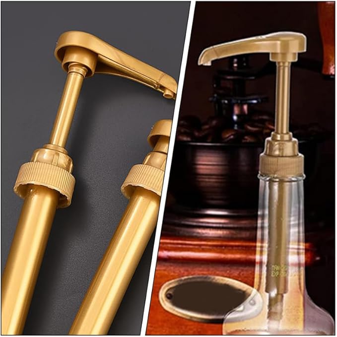 FAVOMOTO 5PCS Coffee Syrup Pump Dispenser, Skinny Syrup Bottles Pump Dispenser with Tip Cover Milk Condiments Tip for Flavoring Creamers Caramel Beverages