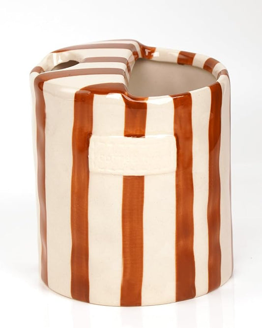 Coffee Mug Espresso Cup 10oz Ceramic Coffee Mugs Porcelain Coffee Cup Hand-Painted Striped Art Multiple Use for Kitchen, Dining-Brown by JMCRATE