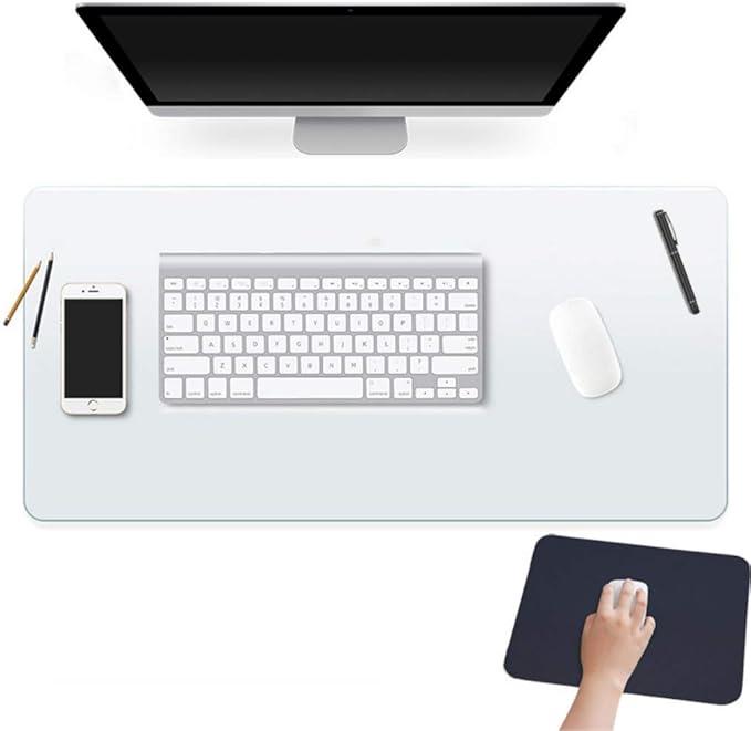 16 X 36 " Clear Plastic Office Desk Blotter Keyboard Pad Computer Mat Table Protector Tablecloth Wooden Furniture Coffee Glass End Side Top Protection Cover Waterproof Wipeable Rectangular PVC Vinyl by EasyEasyLife