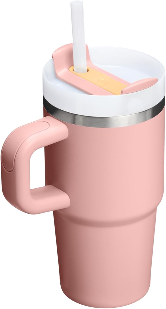 STANLEY Quencher H2.0 Flow State Tumbler, 20 oz, Peach Rose | Handle and Straw | 3-Position Lid | Cup Holder Compatible for Travel | Insulated Stainless Steel Cup | BPA-Free - Image 3