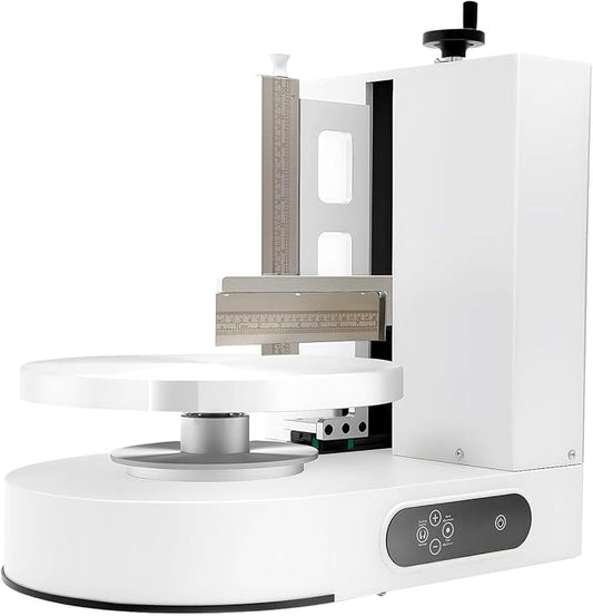 Cake Decorating Machine, Automatic Cake Cream Spreading Machine for 4-12 Inch Cake Icing Machine, Birthday Cake Cream Spreading Machines, Turntable with Adjustable Scraper, 25-320RPM Rotating Speed