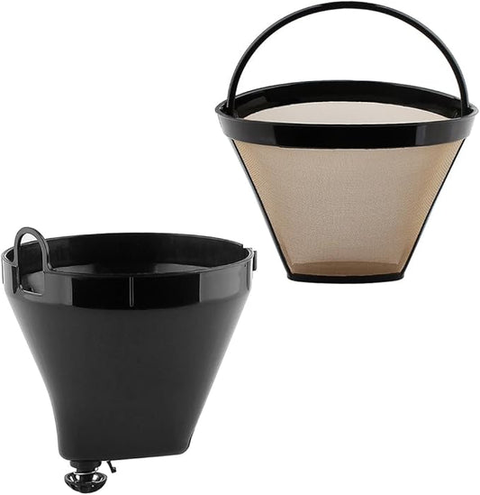 Anbige Replacement Parts Filter Basket and Gold Tone Permanent filter, Compatible with Cuisinart Coffee Maker DCC-1200