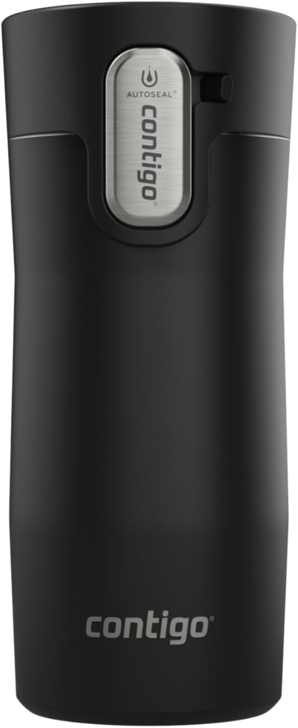 Contigo AUTOSEAL West Loop Vacuum-Insulated Stainless Steel Travel Mug with Easy-Clean Lid, 12oz, Matte Black by Unknown