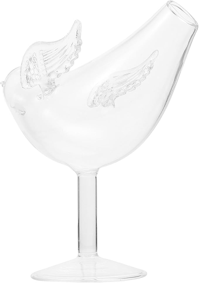 Wing Bird Design Wine Glass Goblet Glass Drinkware for Cocktails | Glass, Smooth Rim, Stable Build, Break-resistant Structure, Suitable for Beer and Other Beverages, Novelty Glassware by JEWEDECO