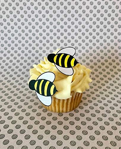 Sugar Robot - Edible Bees for cake decorations - Small Size - Edible bumblebee cake decorations - Premium Crafted - Made in the USA Cake -Set of 24 (Bumble Bees) - Image 3