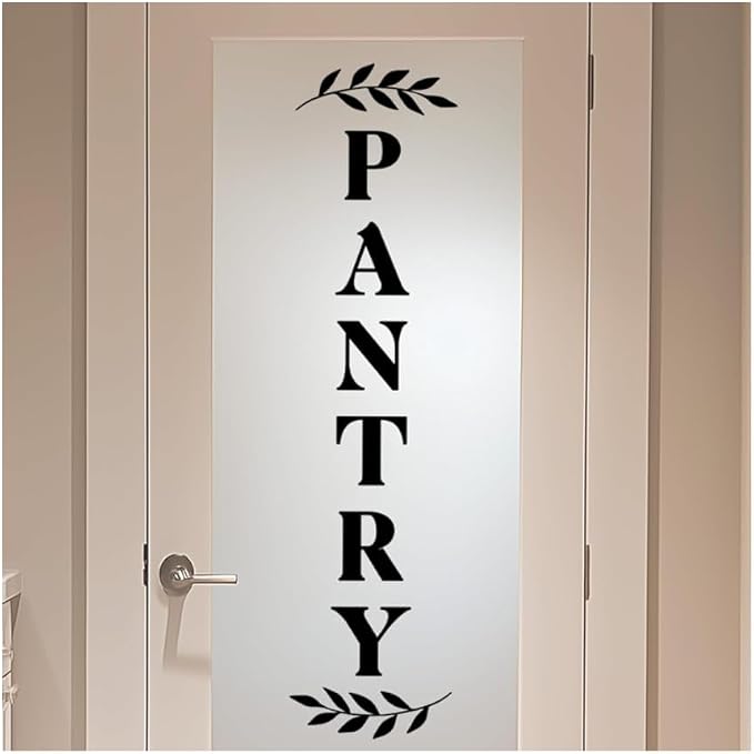 Pantry Door Vinyl Decal – Farmhouse Kitchen Decor Sticker – Black Pantry Door Sign for Kitchen Organization (Black, H - 27.6 inch) by jeecalart