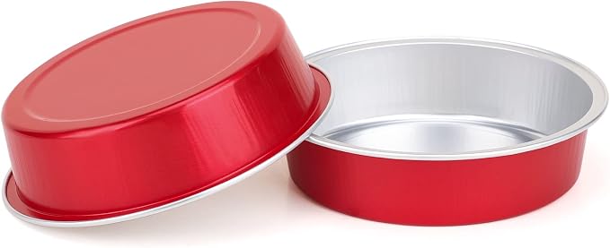 Beasea Disposable Mini Pie Tins with Lids, 100 Pack 4” 8oz Bright Red Aluminum Baking Foil Tins Small Round Tart Container for Individual Dessert Cupcake Muffin Cheesecake Ramekin Quiche Oven Dishes - Image 6