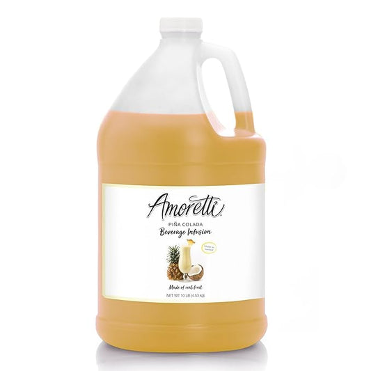 Amoretti - Pina Colada Beverage Infusion, (10 lbs) - Drink Mix & Water Enhancer with Pump for Flavoring Cocktails, Waters, Teas, Mocktails, and other Beverages, Preservative Free, Gluten Free