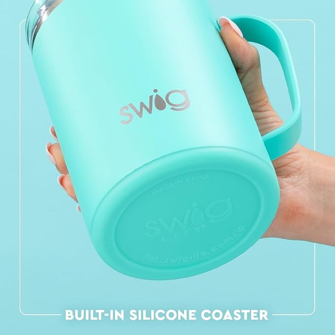 Swig Life 24oz Travel Mug, Bourbon Barrel | Triple Insulated Stainless Steel - Handle & Lid Included - Keeps Coffee Hot or Cold - Cup Holder Friendly - Image 6