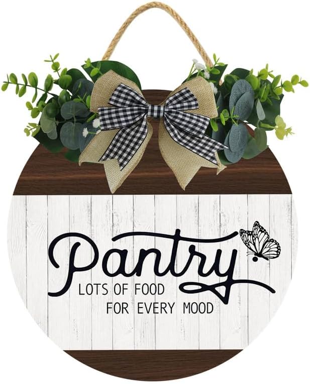 Uptell 11" Farmhouse Pantry Signs Pantry Lots Of Food For Every Mood Wall Door Decor Farmhouse Pantry Wall Decoration,Wood Wall Hanging Plaque Sign for Pantry Room Kitchen Decor 11 Inch by Uptell
