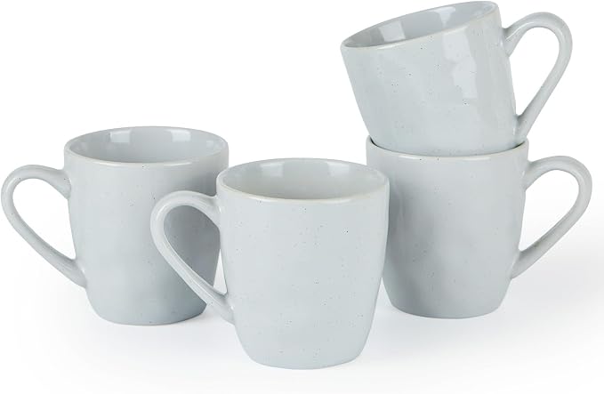 famiware Mars 4 Pieces Coffee Mug, 14oz Tea Mug, Catering Mugs with Handle for Coffee, Tea, Cocoa, Milk, Light Gray by Famiware