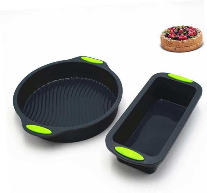 Ciieeo 1 Set Double Color Silicone Baking Round Toast Pan Non Stick Flexible Dishwasher Safe for Cake Bread Baking Black Color Easy to Clean Reusable - Image 2