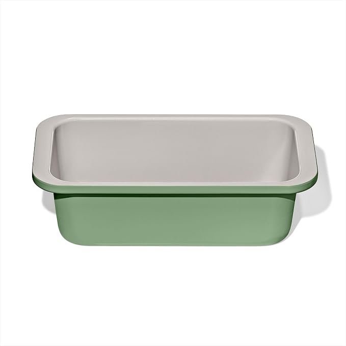 OXO Good Grips Non-Stick Pro Ceramic Coated Metal Bakeware 1 lb Loaf Pan — Basil, Ceramic Baking Tray for Baking Breads, Cakes and Meatloaf by Unknown