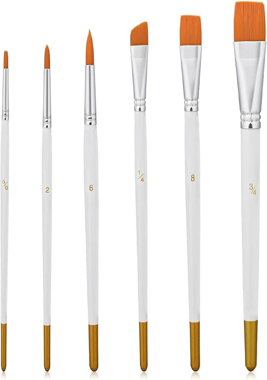 6 PCS Food Safe Paint Brushes Cake Painting Brushes Set, Food Baking Painting Brush for Cookie Decorating, Edible Color and Glitter Application, Kitchen Baking Tools