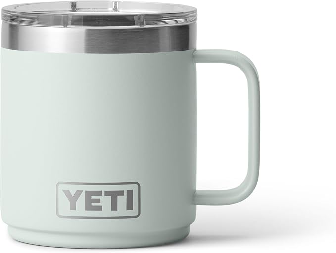 YETI Rambler 10 oz Ceramic Lined Stackable Mug, Vacuum Insulated, Stainless Steel with MagSlider Lid, Ridgeline by YETI