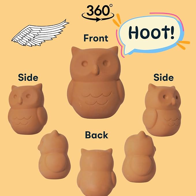 Sifri 3D Brown Sugar Keeper 2-in-1 Set – Terracotta Clay Owl & Spoon Saver Softener – Cute Kitchen Storage & Freshness Holder for Sugar – Gift for Bakers (2, Owl and Spoon) - Image 2