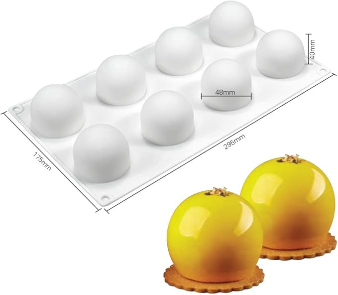 mostsom 3D Silicone Molds Ball Shape Sphere,Baking Mold for Mousse Cake, Fondant Mold Silicone Mold for Baking Cakes, French Dessert Mold for Pastry Chocolate,Soap and Ice Cream (Round Ball I)