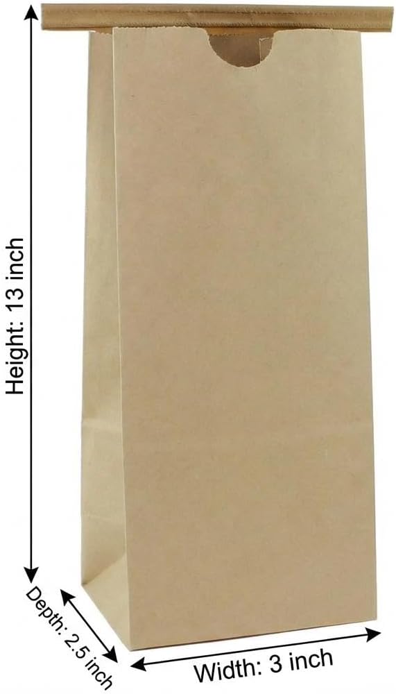 AwePackage Kraft Paper Grease Resistant Tin Tie Bag with Poly Liner (100, 8 oz) - Image 2