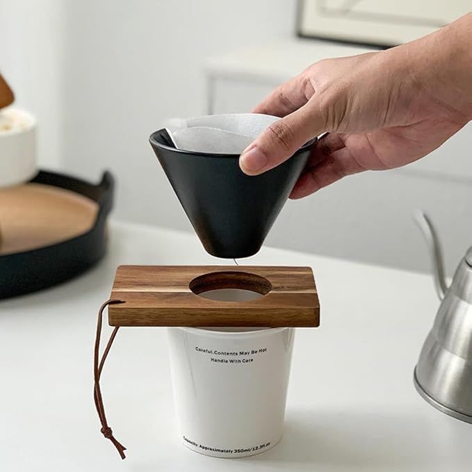 Pour Over Coffee Filter Ceramic Pour Over Coffee Dripper Coffee Maker Reusable Coffee Filter for Travel and Home Use