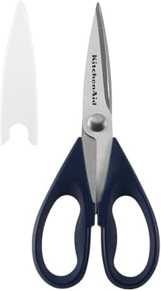 KitchenAid All Purpose Kitchen Shears with Protective Sheath Durable Stainless Steel Scissors, Dishwasher Safe, Soft Grip Comfort Handle, 8.72 Inch, Ink Blue by Unknown