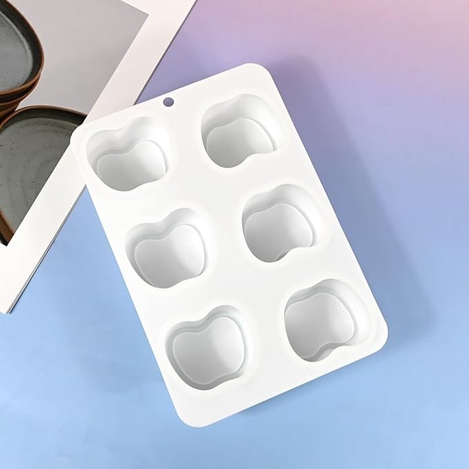 mostsom Apple Shape Silicone Mold, 3D Fruit Shape Mousse Cake Molds, Nonstick Bakeware for Chocolate, Mini Bundt Cake, Dessert, Pastry, Brownie, Jelly, Fondant, Easy Release & Clean (E_ Apple)