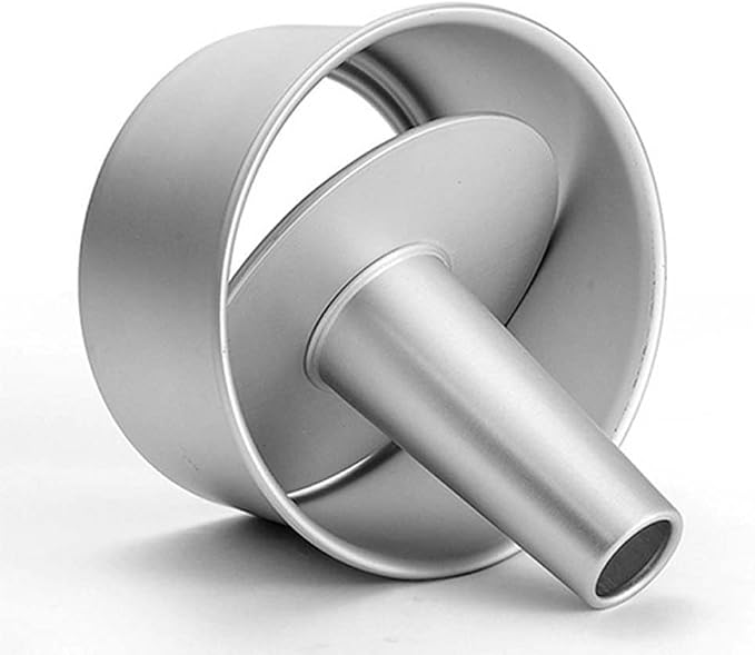 Round Hollow Chiffon Cake Mold,Cake Mold 6/8 Inch Nonstick Baking Mould Aluminum Alloy Round with Removable Bottom Baking Tray Bakeware(6 inch) - Image 3