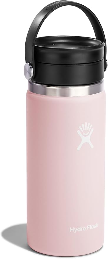 Hydro Flask Water Bottle - Insulated Stainless Steel - Wide Mouth Flex Sip, Non Spill, Leakproof and Refillable in 16 Oz Trillium Pink - Image 2