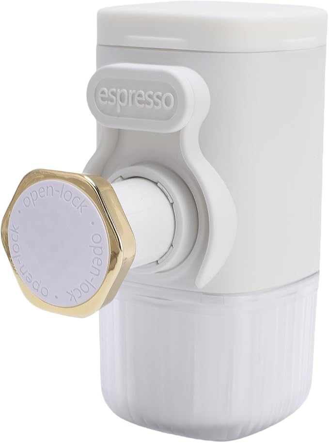 Portable Coffee Maker Lightweight and Compact Manually Operated Coffee Machine for Travel Camping Hiking ABS 100ml (White) - Image 5