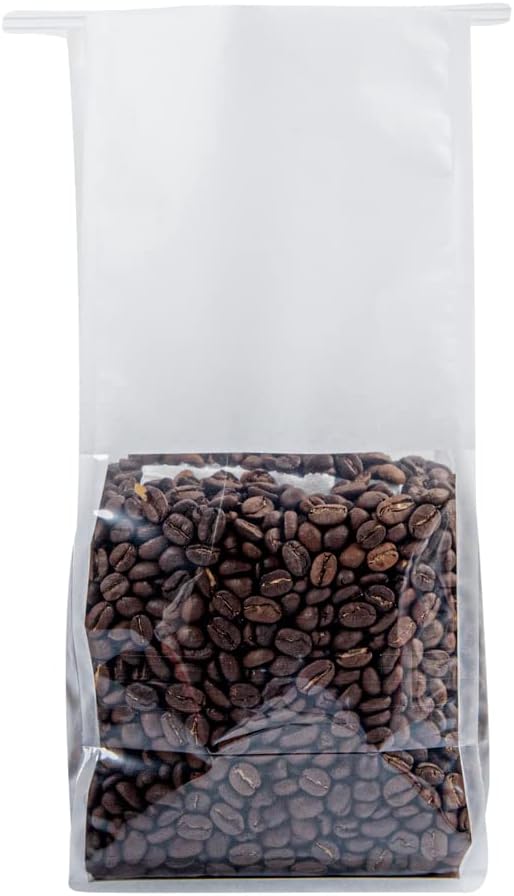 Bag Tek 5.1 x 4.1 x 11.2 Inch Tin Tie Bags With Windows, 100 Resealable Bakery Bags With Windows - Flat Bottom, For Cookies or Coffee Beans, White Cotton Paper Tin Tie Bags - Restaurantware - Image 9