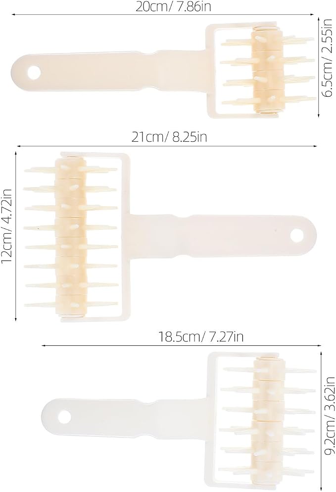 3pcs Plastic Dough Roller with Handle for Baking Pastry and Pizza Crust, Easy to Clean Bread Dough Pin Roller with Unique Design for Home Use and Professional Bakers - Image 2