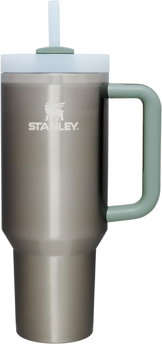 STANLEY Quencher H2.0 Flow State Tumbler, 40 oz, Stainless Steel Shale | Handle and Straw | 3-Position Lid | Cup Holder Compatible for Travel | Insulated Stainless Steel Cup | BPA-Free by Unknown