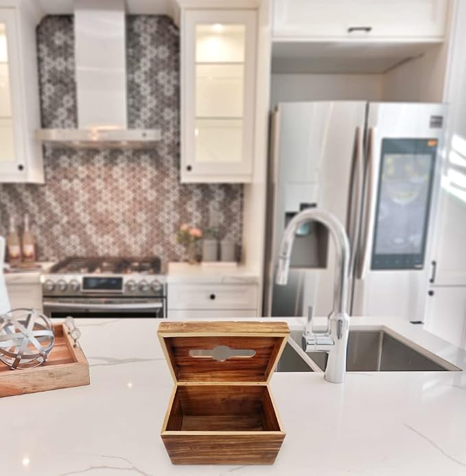 Modern Decorative Wooden Tissue Box Cover Rectangle Tall – Aesthetic Kleenex Box Holder for Kitchen, Bathroom, Office – Cute Wood Kleenex Box Covers - Image 6